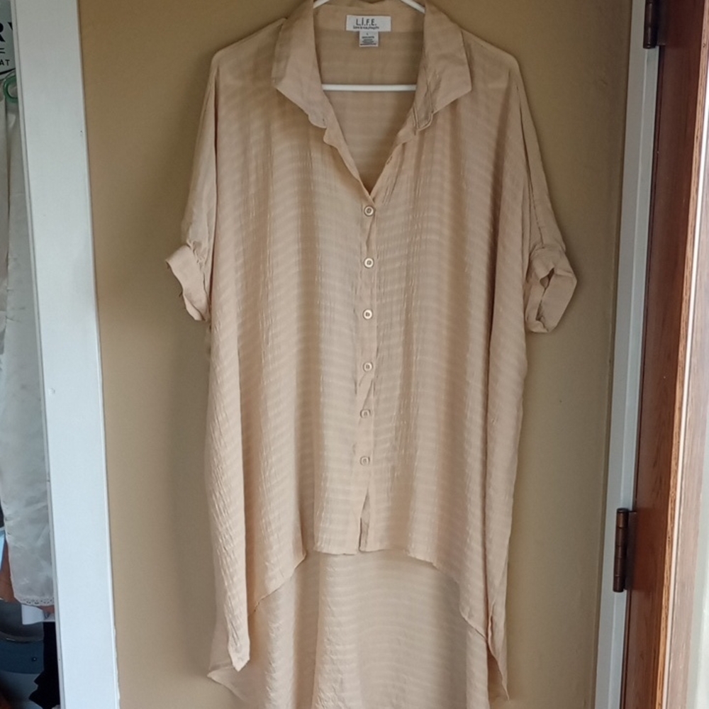 Love Is For Eternity tunic Oversized Flowy Lagenlook Light Weight Top Size L